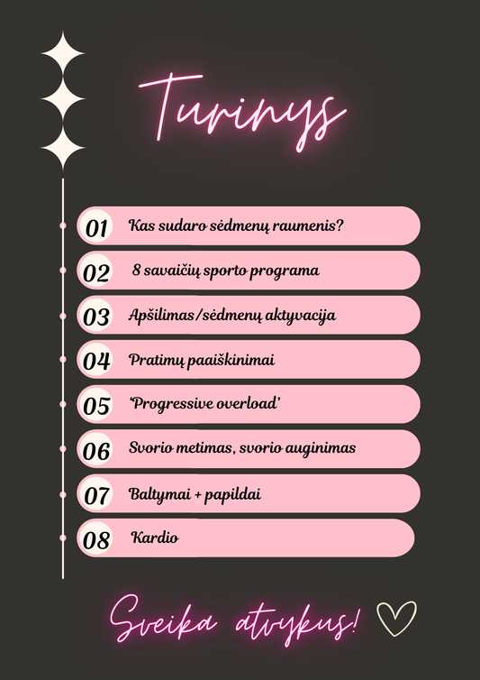Ilze.trep Sporto gidas+8 savaičių sporto programa, fokusuota į sėdmenis