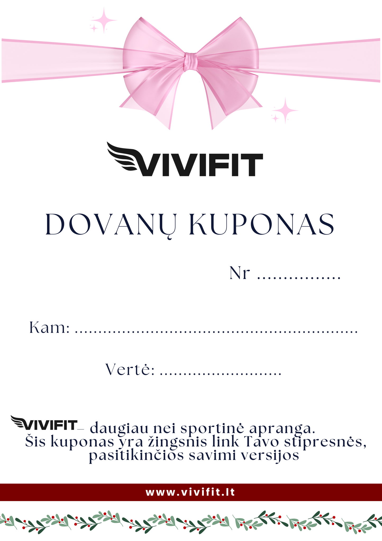Elektroninis VIVIFIT dovanų kuponas